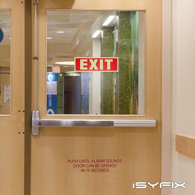iSYFIX Exit Glow in the Dark Sign Stickers – 12 Pack 12x4 Inch – - Image 4