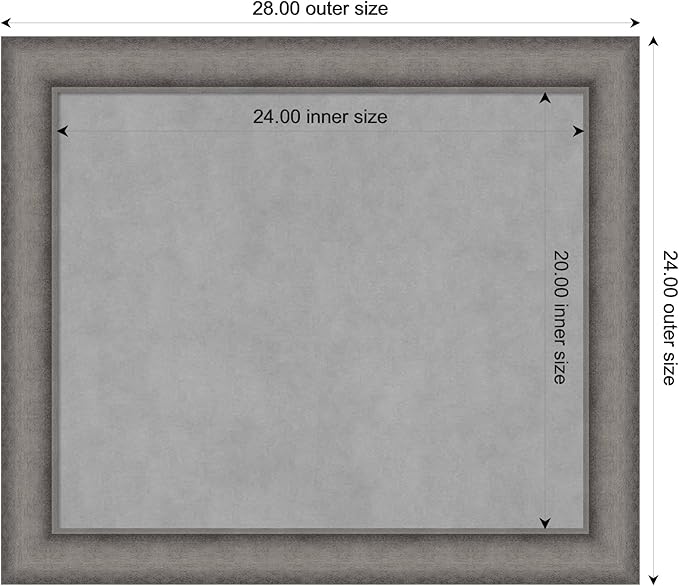 Amanti Art Grey Framed Magnetic Board 24x28 Medium Vision Board - Image 3