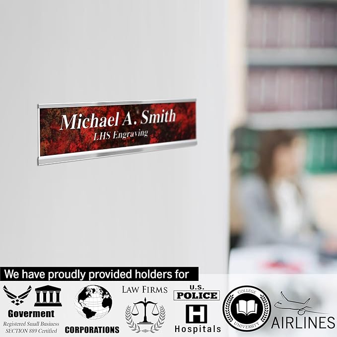 Engraved Name Plates for Door Sign Personalized Burlwood Plastic Plaque - Image 4