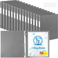 Henoyso 36 Pcs 3 Ring Binder 0.5 Inch Round Fits Letter Size 8.5'' x 11'' Paper by Henoyso