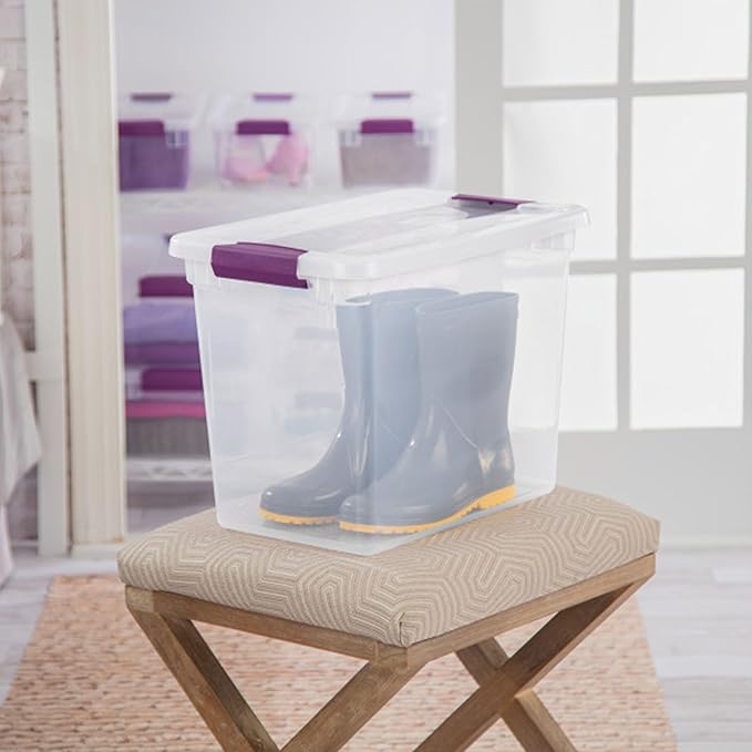 Sterilite 12-Pack 27 Quart ClearView Latch Box, Stackable Organizer Bins - Image 4