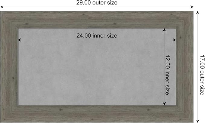 Amanti Art Grey Framed Magnetic Board 17x29 Small Vision Board - Image 3