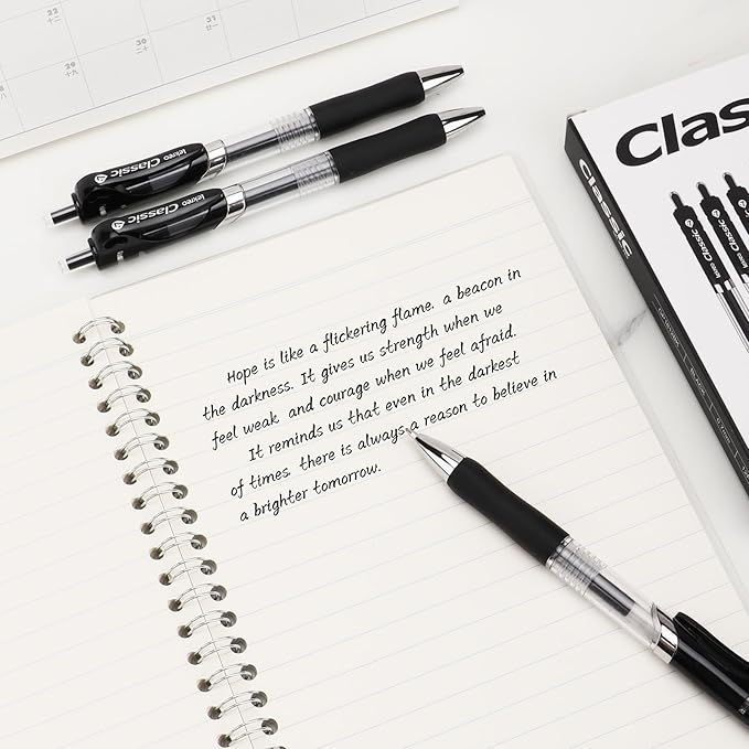 Lekreo Classic Retractable Gel Roller Pens, 0.7mm Fine Point - Image 3