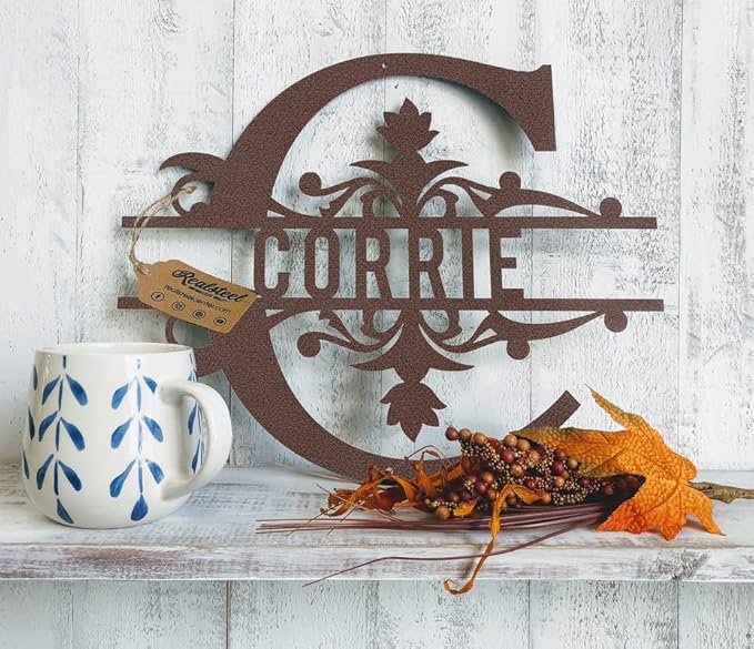 RealSteel Metal Split Letter Monogram – Personalized Last Name Sign by RealSteel