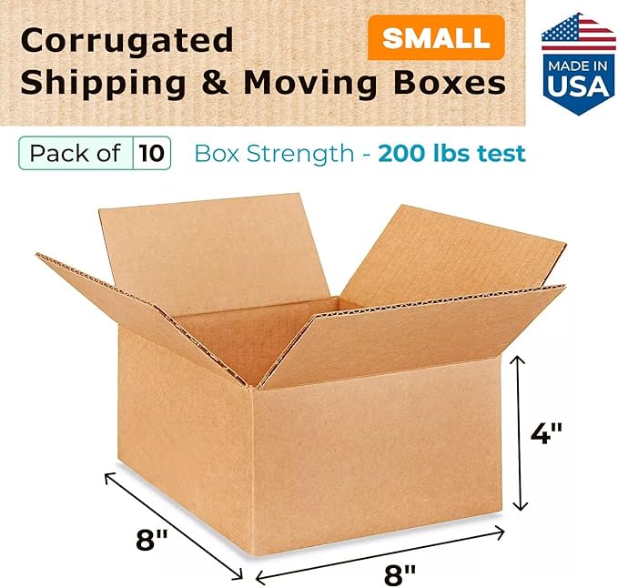 Small Moving & Shipping Boxes 8x8x4 inches - Image 2