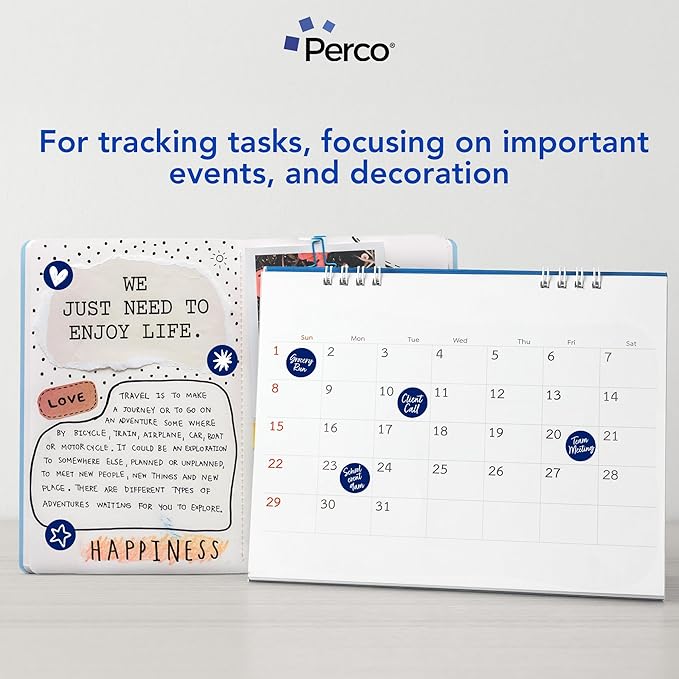 Perco Dark Blue 1-Inch Perforated Circle Dot Sticker Labels — 10 Rolls - Image 3