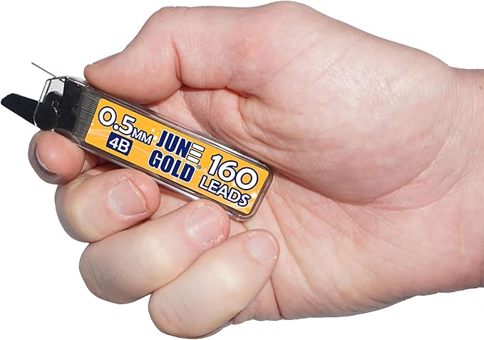 June Gold 640 Pieces, 0.5 mm 4B Lead Refills, 160 Pieces Per Dispenser - Image 2