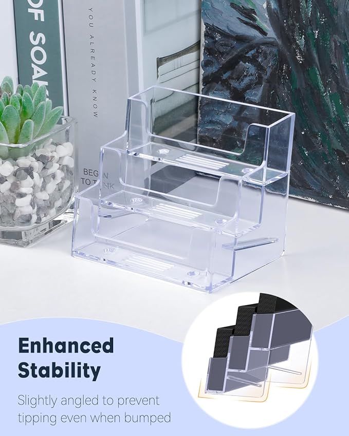 Uniclife 2 Pack Acrylic Business Card Holder - Image 4