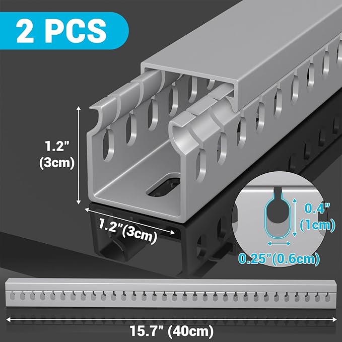 Open Slot Wire Duct Kit, 31.4" Server Rack Cable Management, Cable Management - Image 2