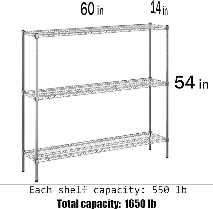 Regal Altair 14" Deep x 60" Wide x 54" Height Wire Shelving Kit | 3-Tier | NSF - Image 3