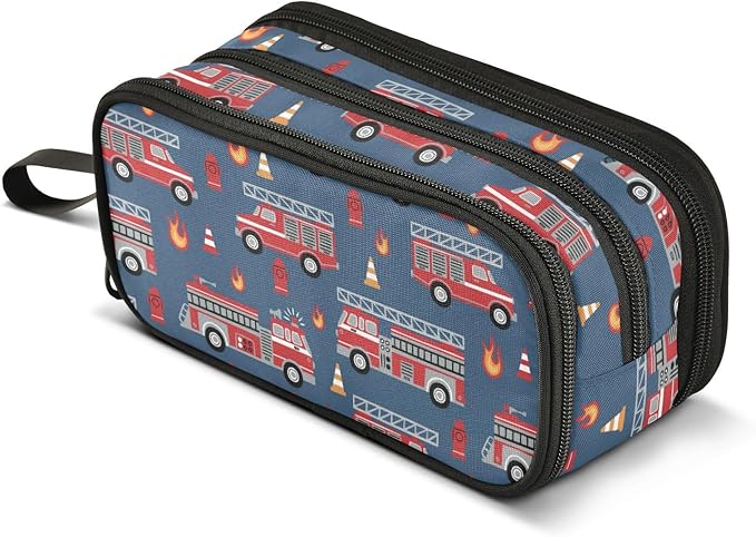 BOENLE Fire Trucks Pencil Case Box Boys Girls Large Pencil Pouch by BOENLE-WELCOMEYOURCOMING