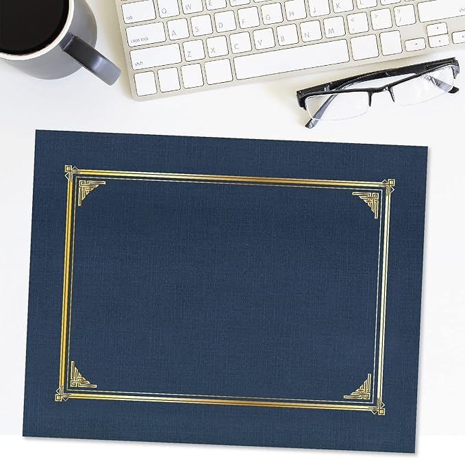 Geographics Classic Linen Document Covers 12.5” x 9.75” Navy Blue 60 Pack - Image 4