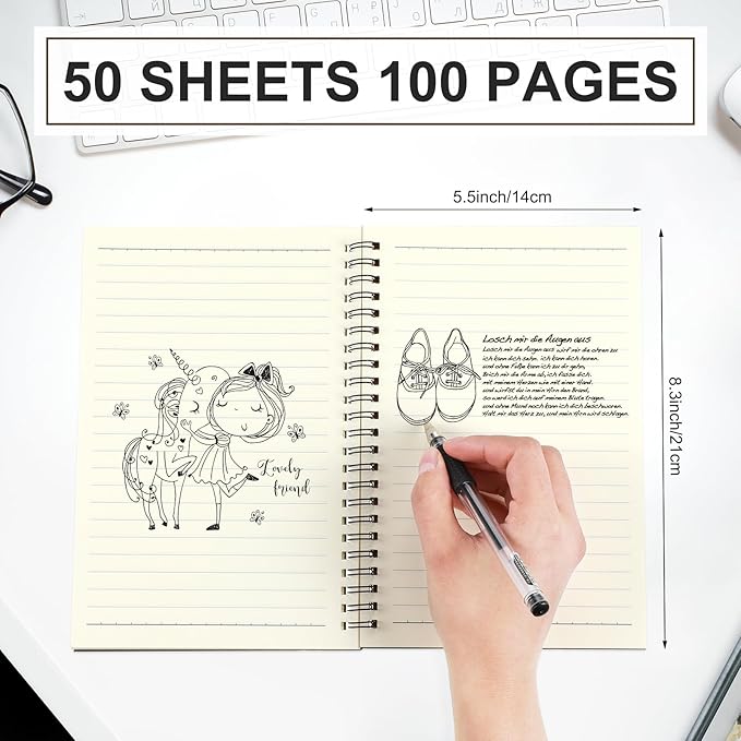 Yahenda 3 Pcs Spiral Notebook Bulk A5 Journal Lined 8.3'' x 5.5'' Writing - Image 4