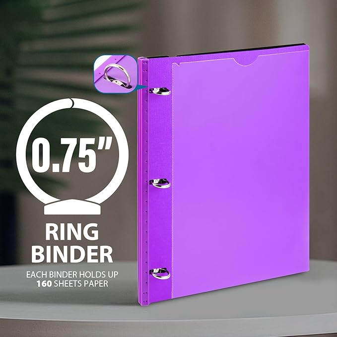 WOT I 4-Pack Telescoping 3 Ring Binder, Expandable Flexible Binder - Image 6