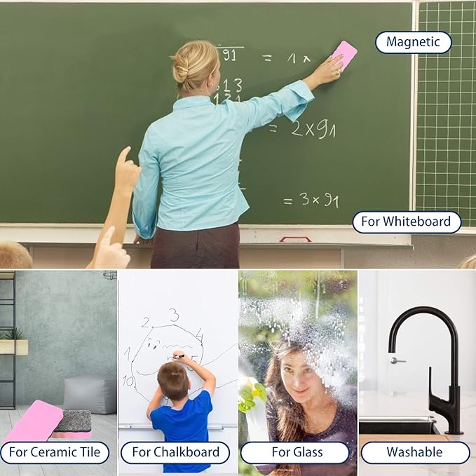 Dry Erase Erasers, 8 Pack Magnetic Whiteboard Eraser Chalkboard Eraser Dry - Image 7
