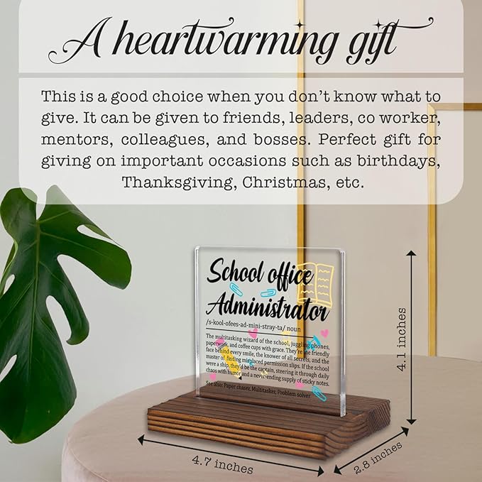School Office Administrator Gift Sign, Appreciation Plaque - Image 4