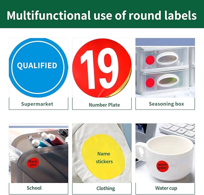 Gemsroyal 1.5 Inch Colored Round Labels Printable, 1.5" Color Coding Labels - Image 6