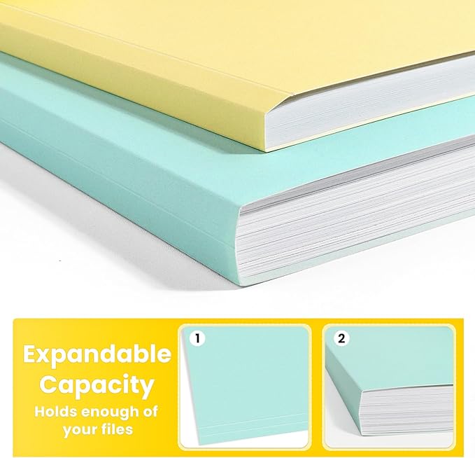SUNEE File Folders, 120 Pack Manilla Folders 8.5 x 11, Colored File Folders - Image 5