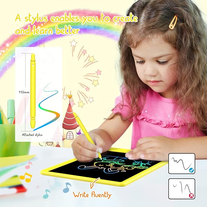 BUKEBU LCD Writing Tablet Doodle Board, Colorful Drawing Pad, Electronic - Image 3