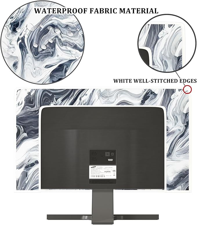 Baocicco Abstract Gray Marble Waterproof 50, 52 Inch Television Cover - Image 3