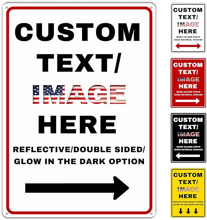 Custom Sign Large, Left or Right Arrow, Glow in the Dark/Reflective Option by Varugood