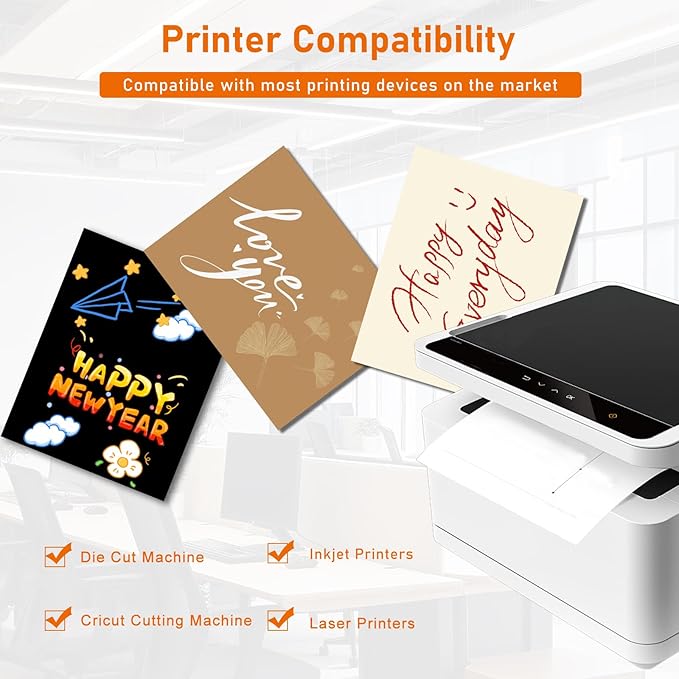 Guakicae 150 Sheets Black Cardstock 5 x 7 Printer Paper, 300gsm/110lb - Image 5