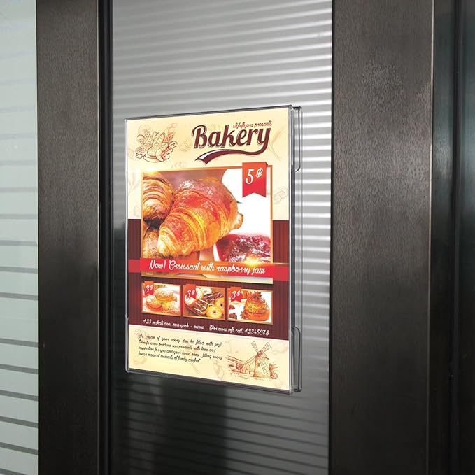 Niubee 6 Pack Acrylic Sign Holder 11 x 17 inches Wall Mount Sign Holders Clear - Image 6