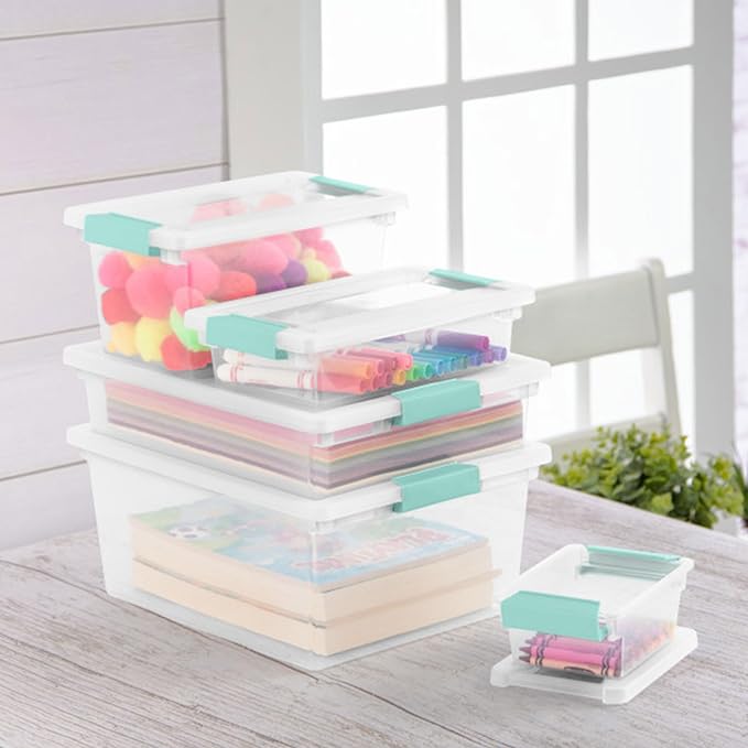 Sterilite 16-Pack Clip Box, Stackable Clear Plastic Bins - Image 6