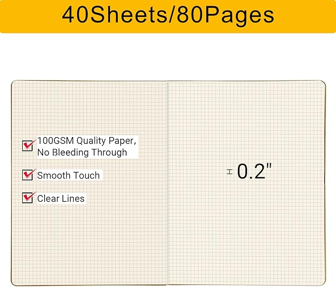 EUSOAR Graph Journal, 3 Packs Large A4 8.5" x 11" 40 Sheets/ 80 Pages, 100gsm - Image 3
