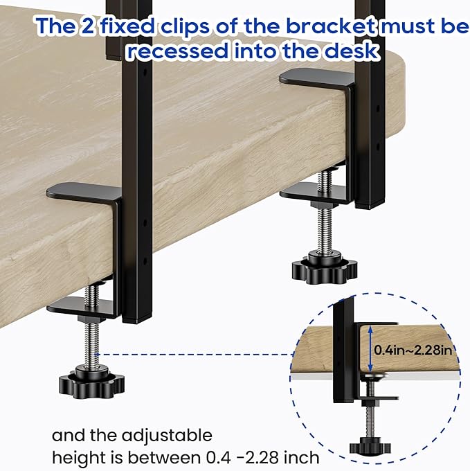 ART-GIFTREE Clamp On Desk Shelf 2-Tier, 16.5 in Wood Shelving Unit - Image 6