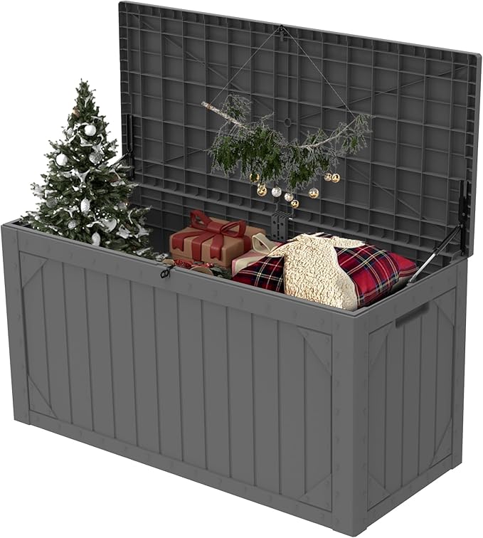 Decksplore 100 Gallon Outdoor Storage Box Waterproof, Lockable Resin Deck Box - Image 8
