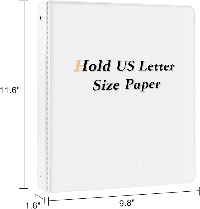 CIXILDTS 1-inch Round Ring Binder, Standard 3 Ring Binder Fit Letter Size Paper - Image 2