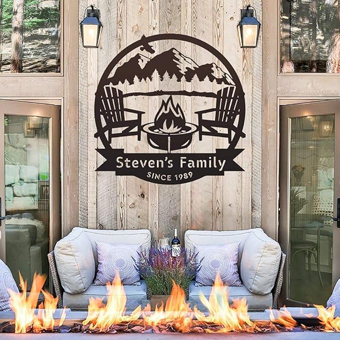 RealSteel Personalized Campfire Monogram Sign – Custom Metal Wall Art - Image 5