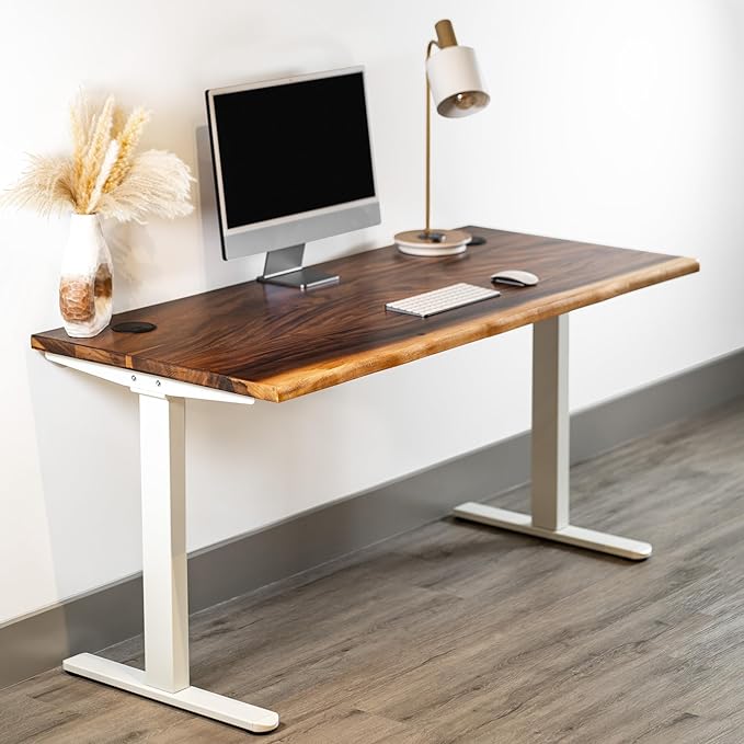 Standing Desk – Walnut Solid Wood Desk, Natural Live Edge, Adjustable Height - Image 8