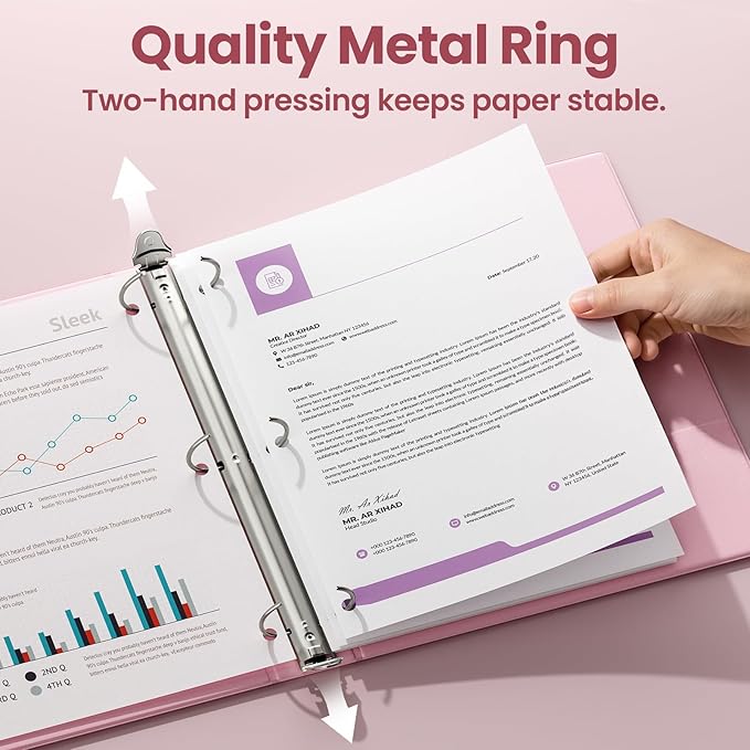 SUNEE 3 Ring Binder 1/2 Inch 1 Pack - Image 2