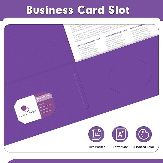 Two Pocket Folders, PANDRI 30 Pack 2 Pocket Folders, Letter Size Paper File - Image 5