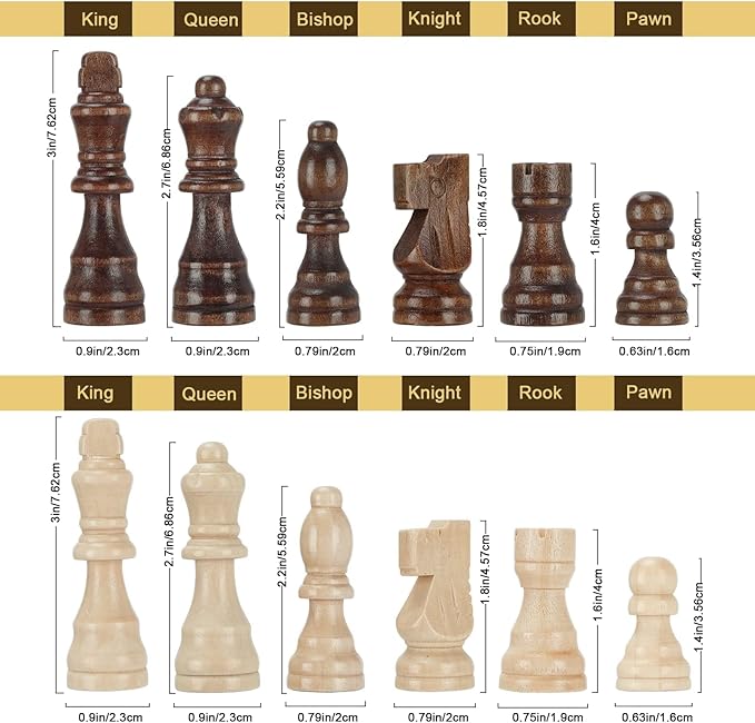 Magnetic Wooden Chess Set for Adults Kids 15'' Chess Board - Image 4