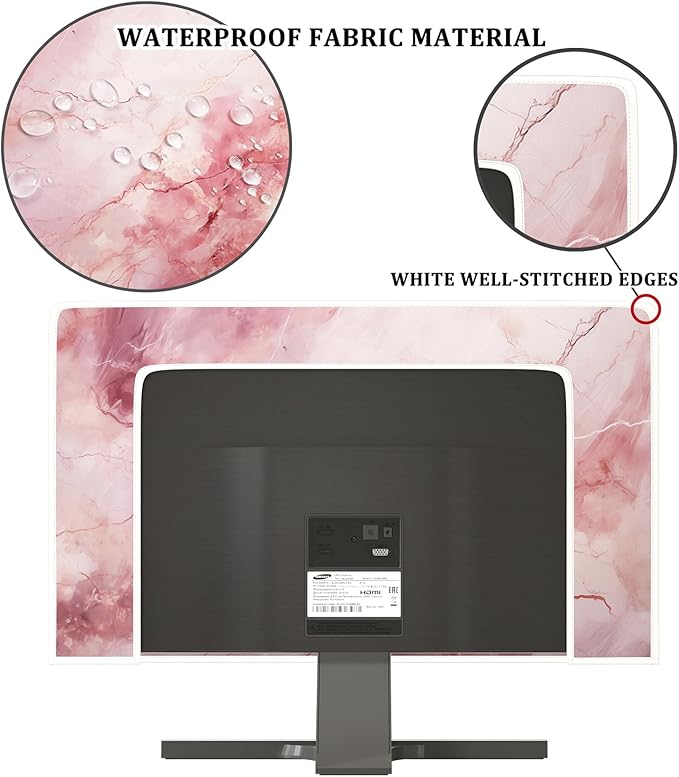 Baocicco Fashion Pink Marble Waterproof Television Cover 65 Inch Full Body - Image 3