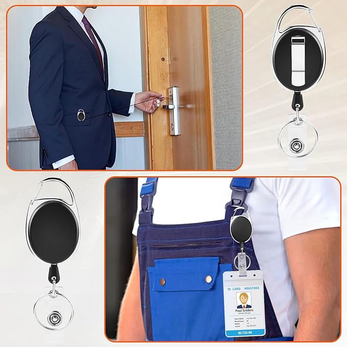 2 Pack ID Badge Holder, Badge Holder Retractable Clip - Image 7