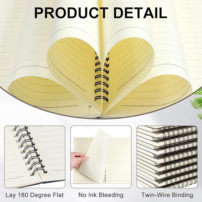 Yahenda 18 Pcs Spiral Notebook Bulk A5 Journal Lined 8.3'' x 5.5'' Writing - Image 4