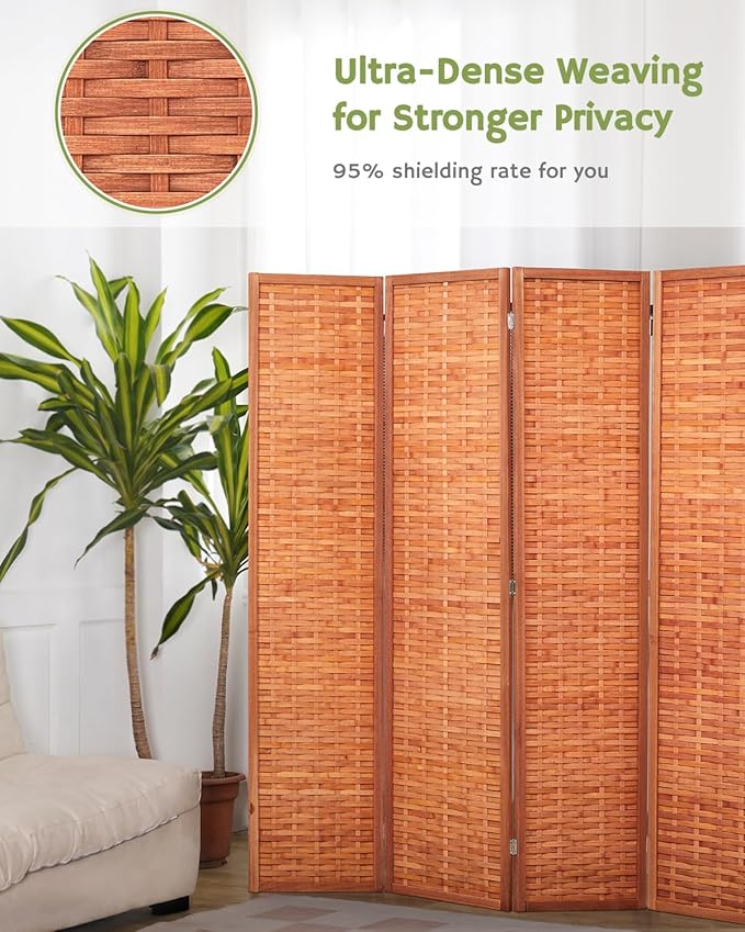 JOSTYLE 6ft Folding Privacy Screens 5-Panel Freestanding Room Dividers - Image 6