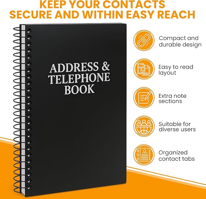 Iconikal Address and Telephone Book, 8 x 5 inches - Image 3