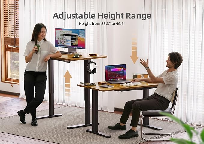 Claiks Standing Desk with Drawers, 55x24 Inch Electric Adjustable Height Sit - Image 5