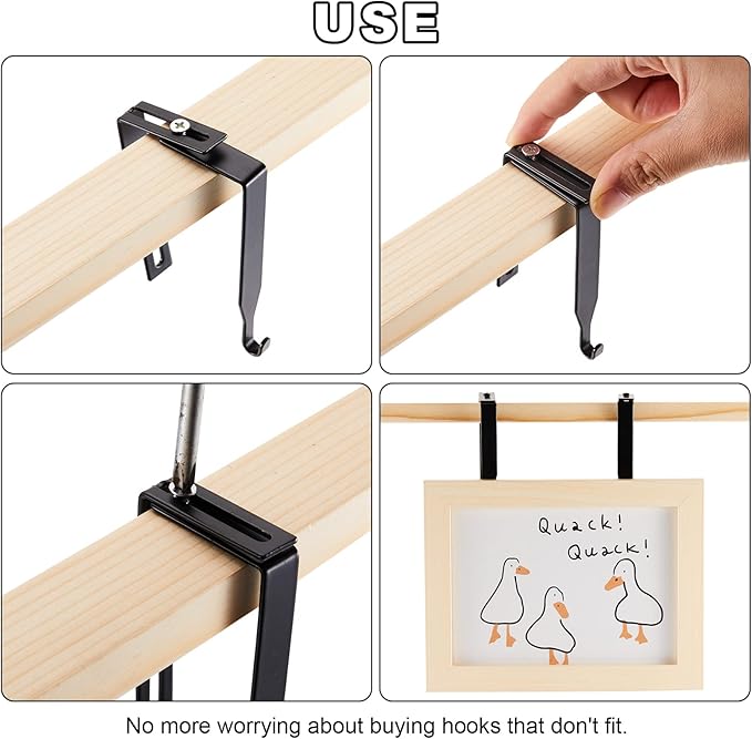 Amylove 8 Pcs Adjustable Cubicle Hanger Universal Partition Metal Cubicle Hooks - Image 3