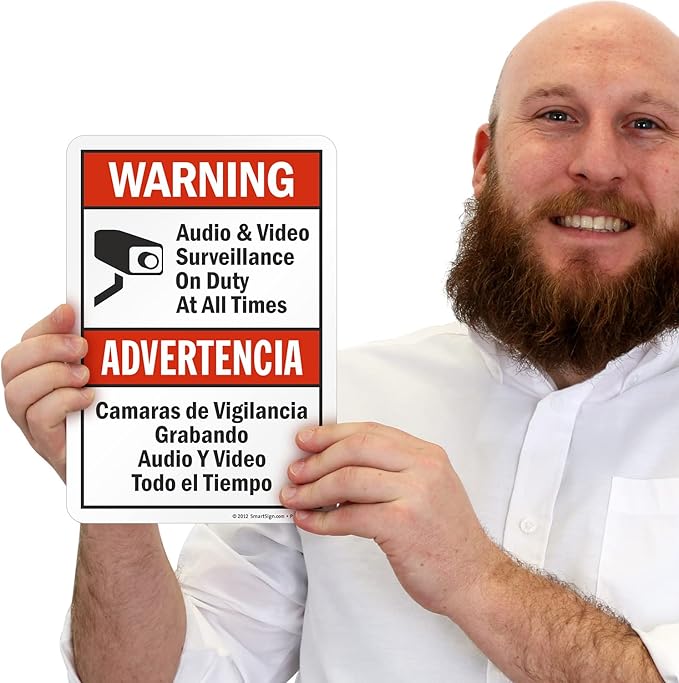 SmartSign 10 x 7 inch “Warning - Image 2