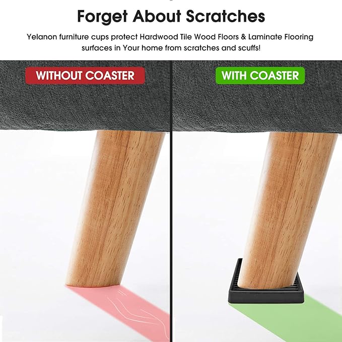 Furniture Coasters, Rubber Furniture Feet, Anti Slide Floor Protector - Image 5