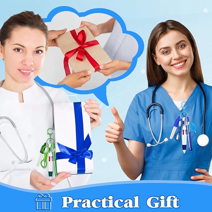 12 pcs Nurse Pen Set Two Colors Blue Green Include Permanent Marker Pen Pen - Image 5