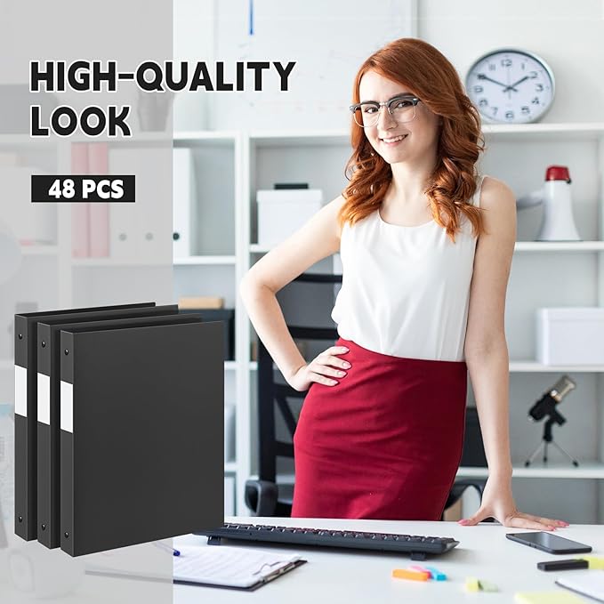 Henoyso 48 Pcs 3 Ring Binder 0.5 Inch Round Fits Letter Size 8.5'' x 11'' Paper - Image 6