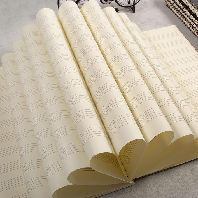 Music Notebook, Blank Sheet Note book, Cardboark Spiral NoteBook Manuscript - Image 3
