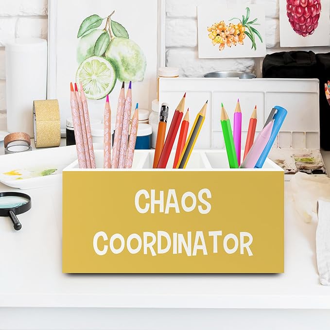 XPH Chaos Coordinator Yellow Pen Pencil Holder Organizer - Image 2